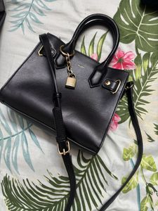 Chic Black Aldo Handbag with Lock Detail