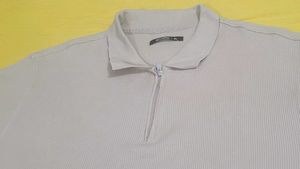 Zudio Men's Zip Neck Polo Shirt