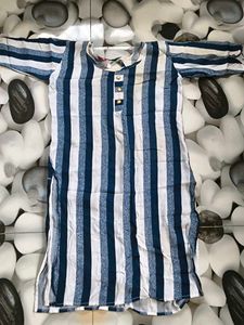 Blue & White Striped Kurta