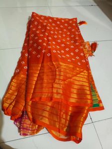 Vibrant Orange Saree