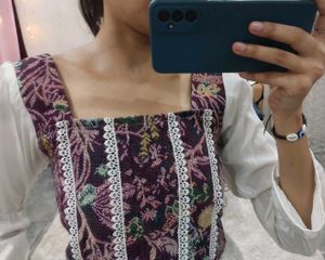 Bohemian Embroidered Crop Top Blouse