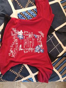 Red Casual Tunic Top