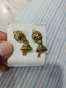 Golden Jhumka Earrings