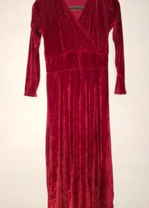 Red Velvet Midi Dress