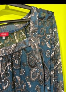 Chic Paisley Print Sheer Tunic Top