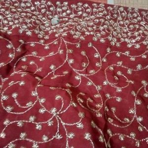 Embroidery anarkali dress with free green suit