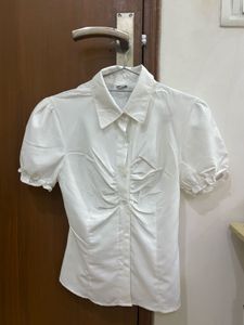coquette Elegant White Ruched top