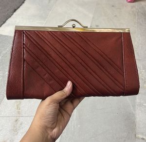 Chic Burgundy/Brown Clutch Bag