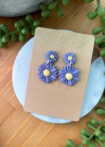 Cute Orange Daisy Drop Earrings