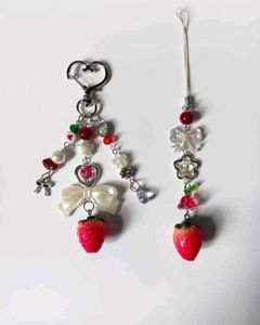Cute Strawberry Keychain & Phone Charm