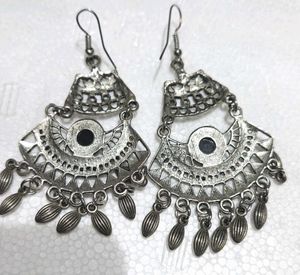 Bohemian Black Stone Chandelier Earrings with free