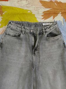 Grey Wide Leg Jeans