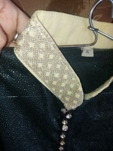Black Party Wear Shimmery Indowestern Shrug