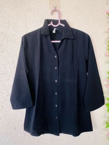 Classic Black Collared Button-Up Shirt