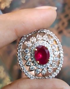 Ruby &amp; Diamond Halo Earrings