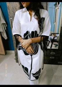 Elegant White Kurti with pant