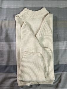 Cream Mock Neck Chunky Knit Sweater