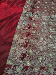Beautiful Bridal Red Banarasi Saree
