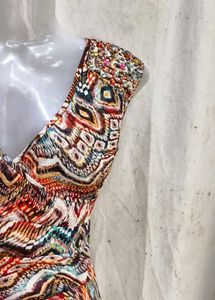 Vibrant Patterned Wrap Dress