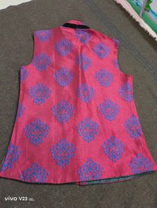 Festive Brocade Silk Nehru Jacket (Size L)
