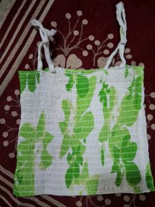 Green Floral Print Shirt &amp; Tube Top Set