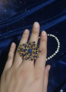 Elegant Blue Beaded Jewelry Set
