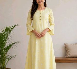 Light Yellow Stylish Kurta