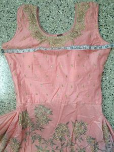 Elegant Pink Embroidered Ethnic Gown