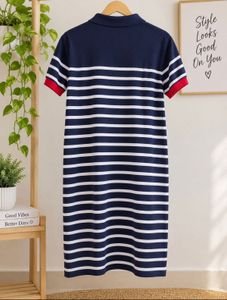 Ralph Lauren Navy &amp; White Striped Polo Dre