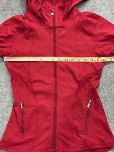 Red Hooded Zip-Up Jacket