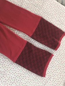 Warm Red Patterned Pants xs  size