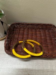 Golden Bangle With Yellow Thread