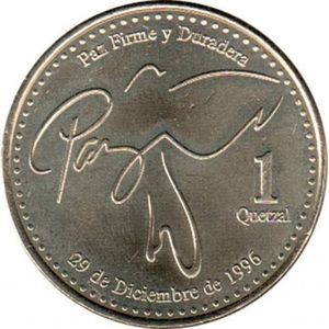 Guatemalan 1 Quetzal Coin - 1996