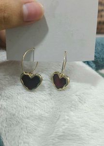 Red Heart Hoop Earrings