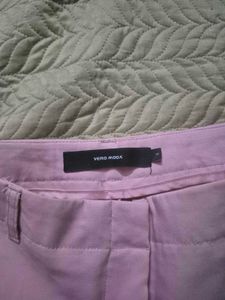 Vero Moda Pastel Pink Formal Straight Fit Trousers