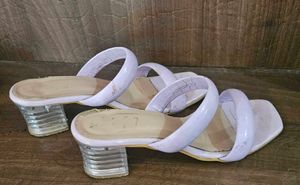 Lilac Open-Toe Block Heels