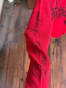 Red Tribal Graphic Long Sleeve Boxy Tee🐦‍🔥