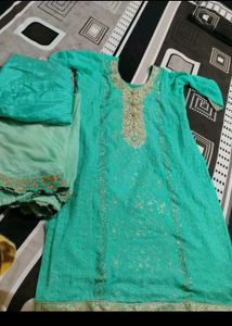 Teal Kurta Set with Dupatta