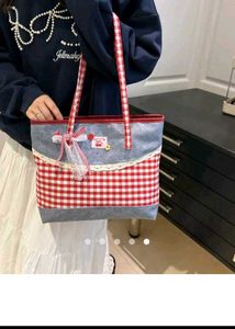 Cute Cherry Gingham Tote Bag Savana