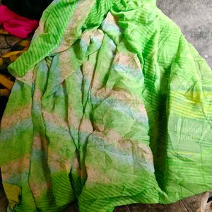 Vibrant Green Tie-Dye Saree