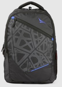 Stylish Grey Backpack with Geometric Design