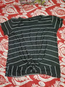 Striped Twist Front T-Shirt
