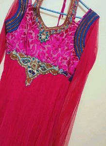 Megenta Anarkali Long Kurti For 34 Bust