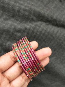 Pink &amp; Green Bangle Set