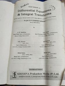 Differential Equations &amp;Integral Transforms bsc2nd
