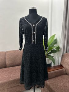 Elegant Black Lace V-Neck Dress