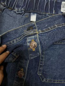 Denim Button-Front A-Line Skirt
