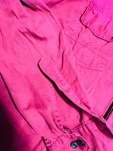 Pink Long Sleeve Button-Down Shirt