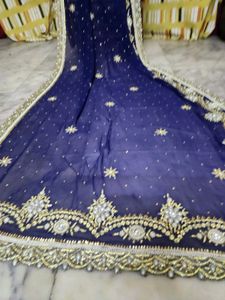 Expensive Navy Blue dimond work Saree