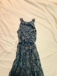 Elegant Navy Lace Skater Dress